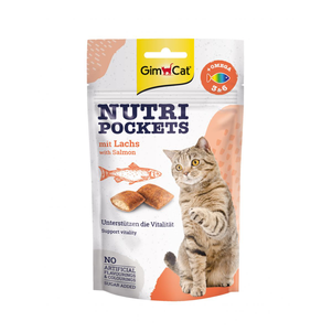 GimCat Nutri Pockets Salmon & Omega 3+6 - подушечки з лососем та жирними кислотами для кішок