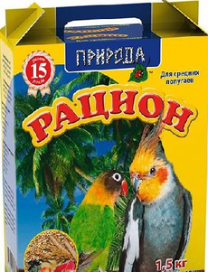 Природа Корм рацион для средних попугаев 1,5 кг