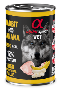 Alpha Spirit WET Rabbit with Banana Вологий корм для собак із кроликом і бананами