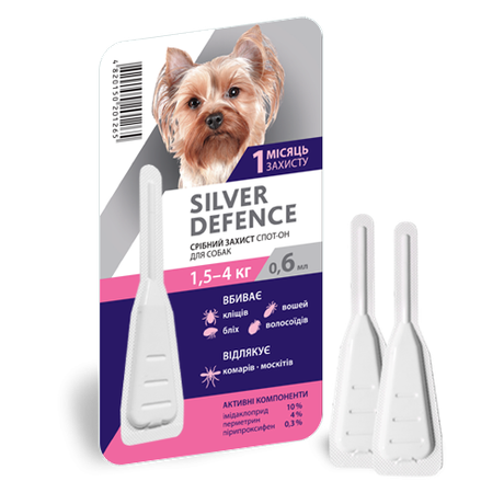 Palladium Silver Defence Краплі Від Бліх І Кліщів Для Собак, 1 Уп.(1 Піпетка) Фото Від Dog.Com.Ua