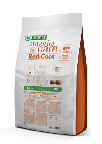 Nature's Protection Red Coat Grain Free Adult Small Breeds with LAMB для взрослых собак мелких пород с рыжим оттенком шерсти (ягненок)