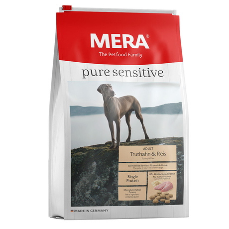 MERA pure sensitive Truthahn & Reis для взрослых собак средних и крупных пород, безглютеновый (индейка и рис)