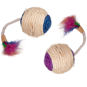 Flamingo Bouly Sisal Ball Feather ФЛАМИНГО СИЗАЛЕВЫЙ МЯЧ с перьями игрушка для котов