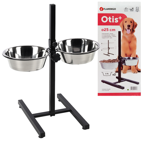 Flamingo Otis + H-Stand М Фламінго Миски Для Собак На Штативі, 2Х2,5 Л Фото Від Dog.Com.Ua