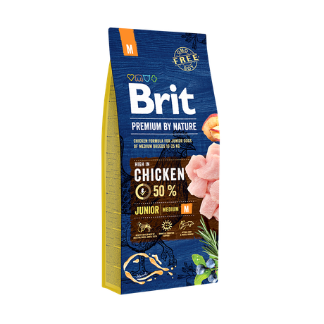 Сухий корм Brit Premium Junior М (Бріт Преміум Юніор Mедіум) для цуценят і молодих собак середніх порід