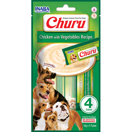 Лакомство Inaba Churu Для Собак, Сливочный Мусс В Стиках, Курица С Овощами 4*14 Г Фото От Dog.Com.Ua
