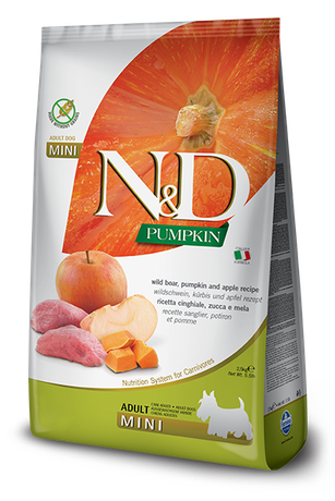 Сухий корм Farmina (Фарміна) N & D Grain Free Pumpkin Dog Boar & Apple Adult Mini беззерновий для дорослих собак малих порід, з м'ясом дикого кабана