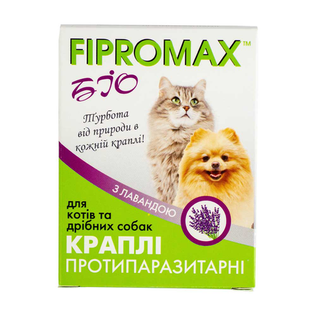 Fipromax Био Капли от блох и клещей для кошек и мелких собак, 1 мл, 1 уп. (2 пипетки)