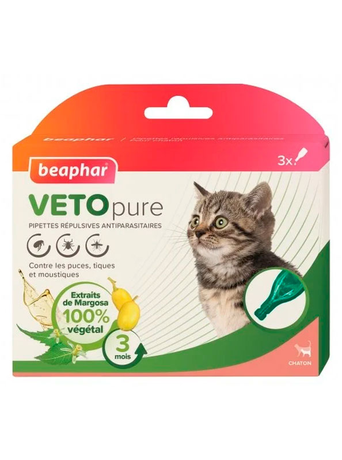 Beaphar Bio Spot On Veto pure Краплі від бліх, кліщів та комарів для кошенят
