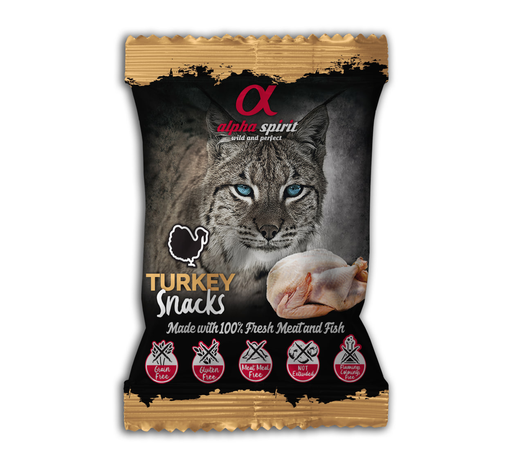 Alpha Spirit Cat Snacks Turkey Напіввологі ласощі для котів, кубики (індичка)