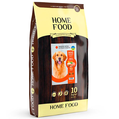 Сухой корм Home Food с лососем и индейкой для взрослых собак крупных пород