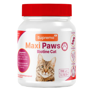 Maxi Paws Biotine Cat Вітаміни З Біотином Для Котів Фото Зоомагазину Dog.Com.Ua