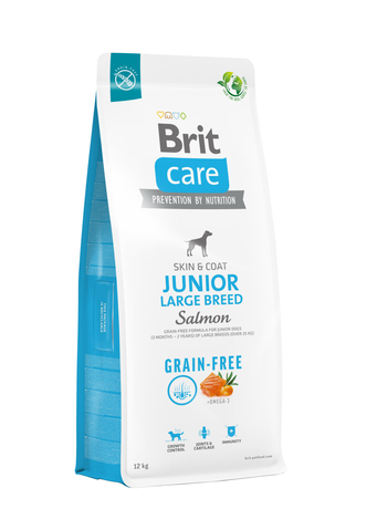 Сухий корм Brit Care Dog Grain-free Junior Large Breed Salmon для цуценят великих порід (лосось і картопля)