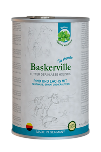 Консерва Baskerville Holistic Яловичина та лосось з пастернаком, шпинатом та зеленню для собак