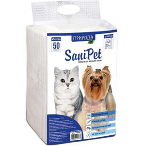 Природа SaniPet Пелюшки гігієнічні для собак і кішок (60 см х 60 см)