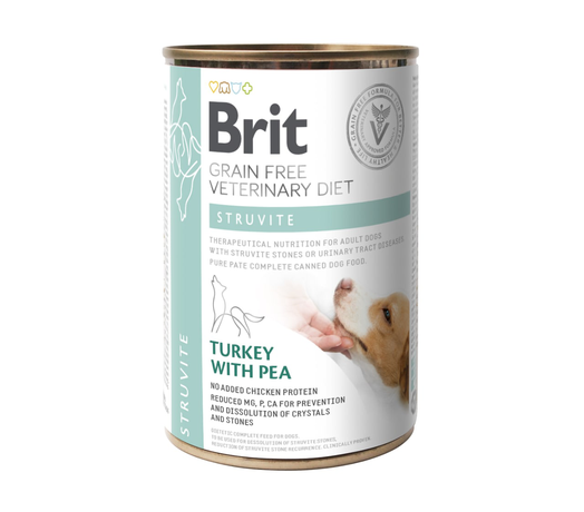 Консерва Brit Veterinary Diet Dog Struvite беззерновий корм при струвітному типі сечокам'яної хвороби (індичка)