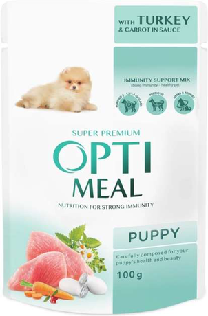 Optimeal Консерва Для Цуценят З Індичкою Та Морквою В Соусі, 100 Г Фото Від Dog.Com.Ua