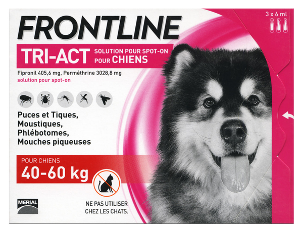 FrontLine Tri-Act капли от блох и клещей Фронтлайн Три-Акт для собак весом 40-60 кг