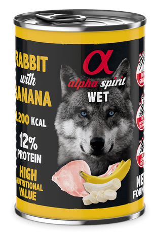 Alpha Spirit WET Rabbit with Banana Вологий корм для собак із кроликом і бананами