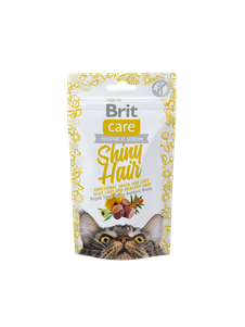 Brit Care Cat Snack Shiny Hair Функціональні беззернові ласощі для здорової шкіри та шовковистої шерсті