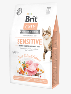 Brit Care Cat Grain Free Sensitive Healthy Digestion & Delicate Taste для привередливых кошек с чувствительным пищеварением (индейка и лосось)