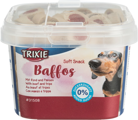 Trixie 31508 Мягкие лакомства Baffos для собак мелких пород с говядиной и желудком, 140 г