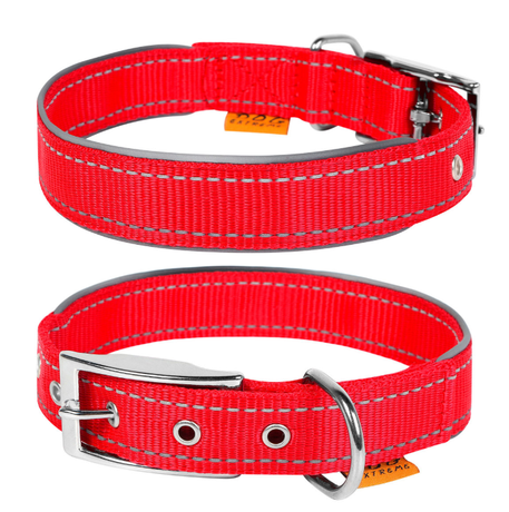 Collar Dog Extreme Ошейник Нейлоновый Двойной Со Светоотражающей Вставкой, Красный Фото От Dog.Com.Ua