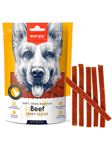 Wanpy Soft Beef Jerky Slices ВАНПІ В’ЯЛЕНА ЯЛОВИЧИНА З КАЧКОЮ СЛАЙСИ лакомство для собак