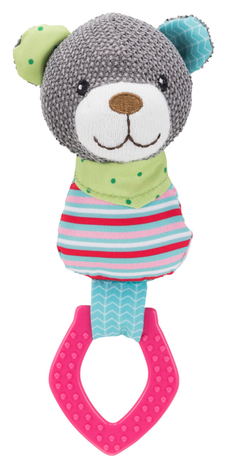 Іграшка для собак Trixie Junior "Ведмідь з кільцем зі звуком" текстиль/плюш, 23 см