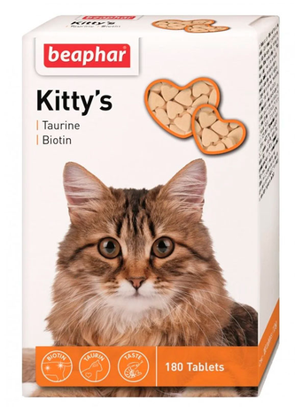 Beaphar Kitty's Taurin та Biotin вітаміни для дорослих котів