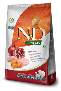 Сухий корм Farmina (Фарміна) N & D Grain Free Pumpkin Dog Chicken & Pomegranate Adult Medium & Maxi беззерновий для дорослих собак середніх і великих порід