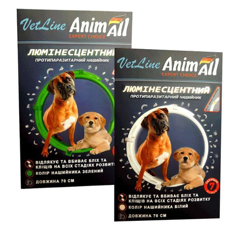 AnimAll VetLine Ошейник от блох для собак, 70 см (люминисцентный)