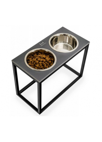 Harley And Cho Миски На Підставці (Сірий Камінь + Чорні Ніжки) Фото Від Dog.Com.Ua