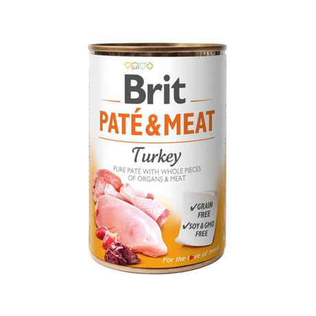 Brit Pate & Meat Dog беззерновий вологий корм у вигляді м'ясного паштету (індичка)