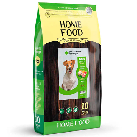 Сухой корм Home Food с ягненком и рисом для активных собак малых пород