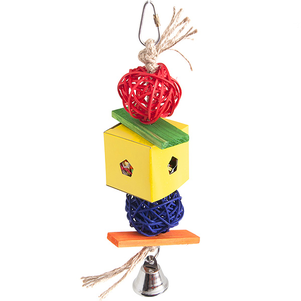 Flamingo Papyr Parakeet Toy Cube Small плетеная подвесная игрушка для средних и крупных попугаев
